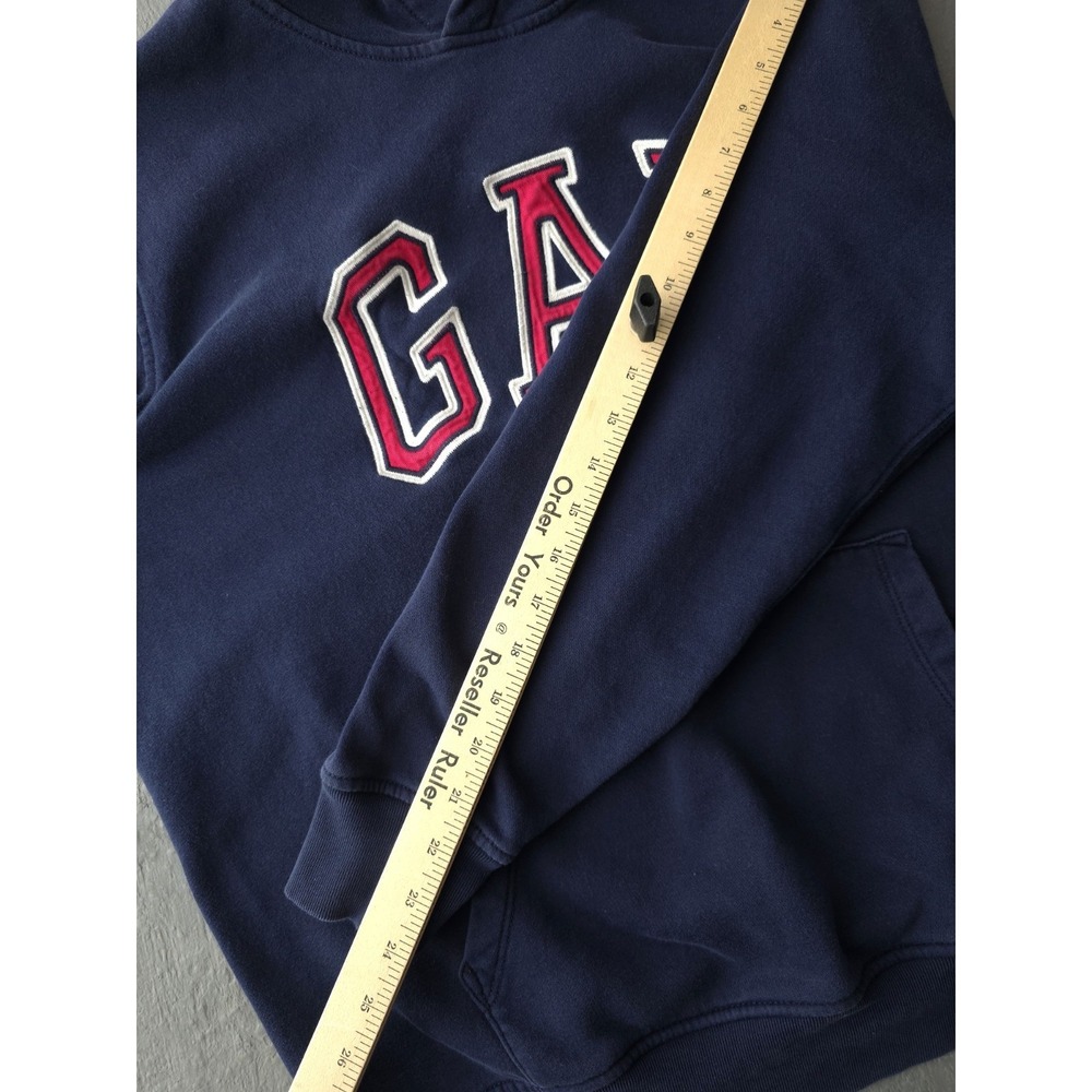 GAP Sweatshirt Hoodie Men's XL Navy Blue Spellout Logo Embroidered - Picture 8 of 9